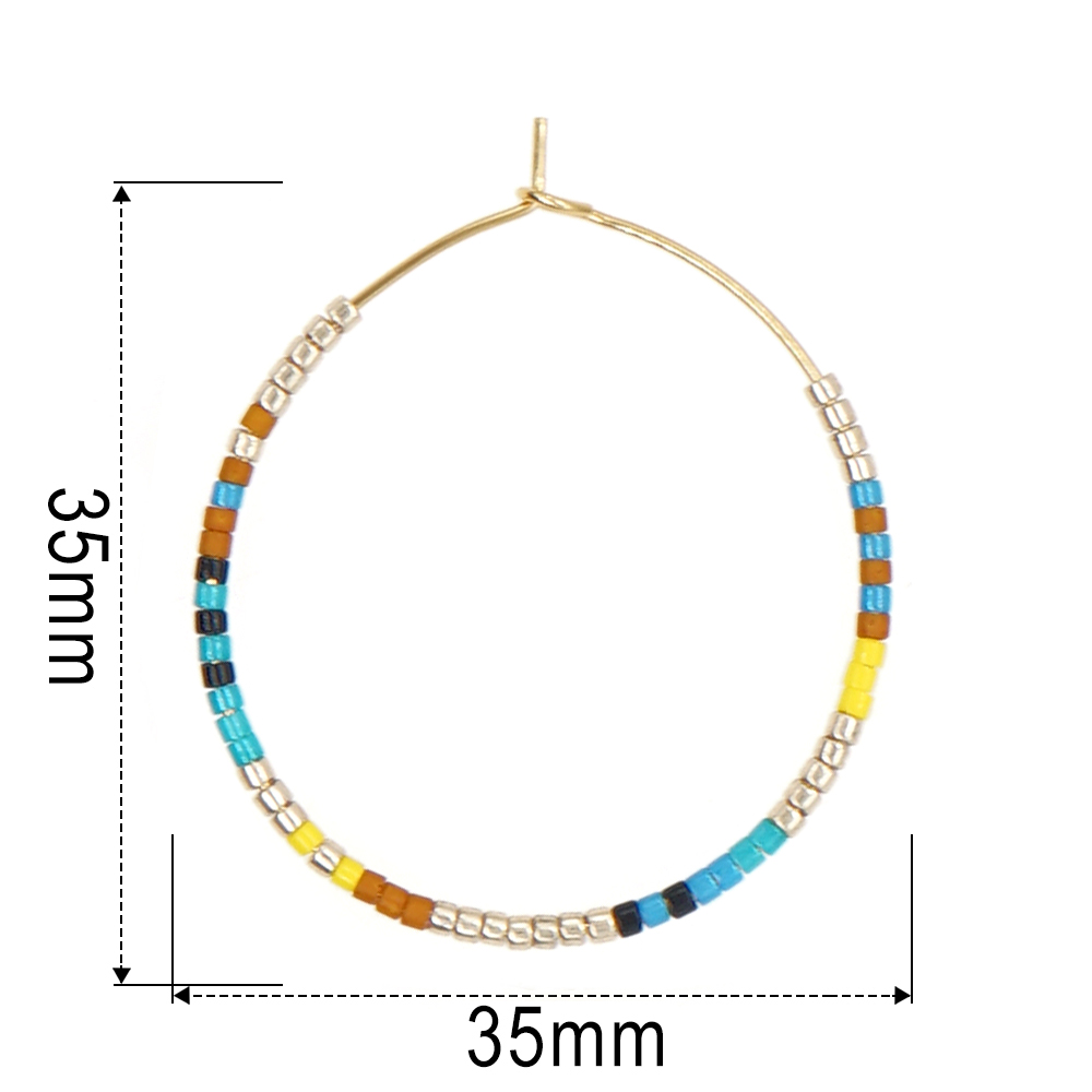 Vacation Round Colorful Glass Beaded Women's Hoop Earrings display picture 19