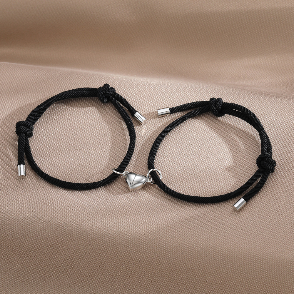 Casual Simple Style Heart Shape Alloy Rope Couple Bracelets display picture 4