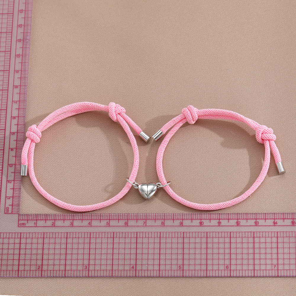Casual Simple Style Heart Shape Alloy Rope Couple Bracelets display picture 10