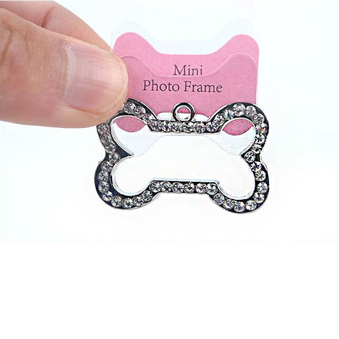 Cute Bone Love Heart Round Card Anti-lost Information Board Handwriting Pet Collar Decoration display picture 6