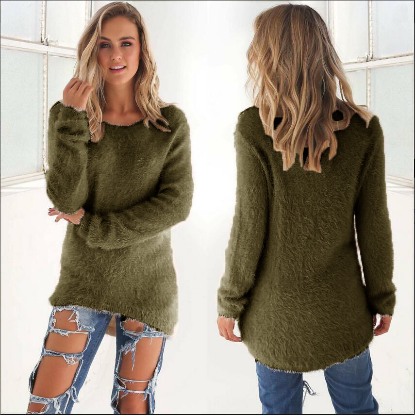 Women's Sweater Long Sleeve Sweaters & Cardigans British Style Solid Color display picture 8