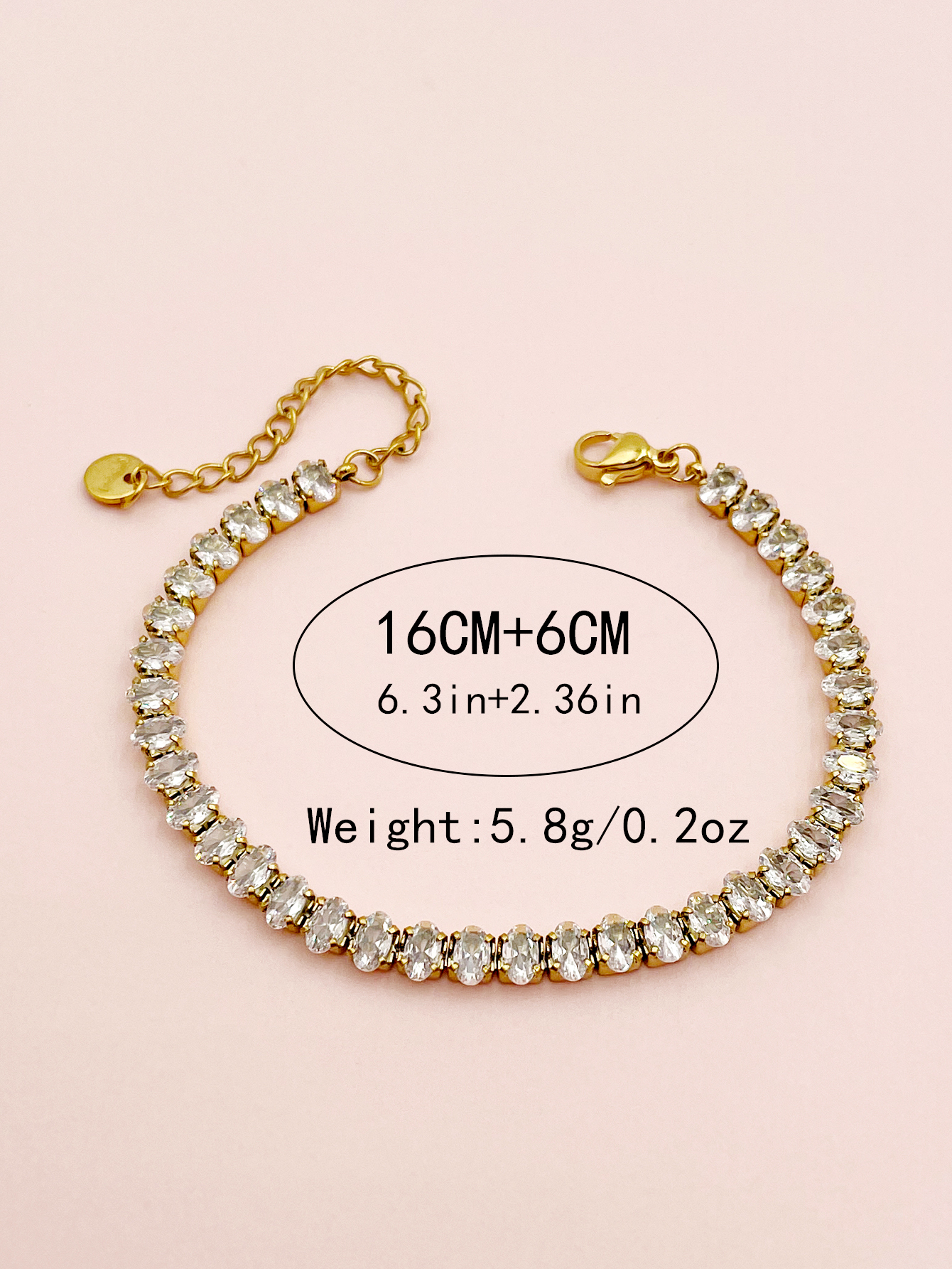 Nordic Style Lady Solid Color 304 Stainless Steel 14K Gold Plated Zircon Bracelets In Bulk display picture 8
