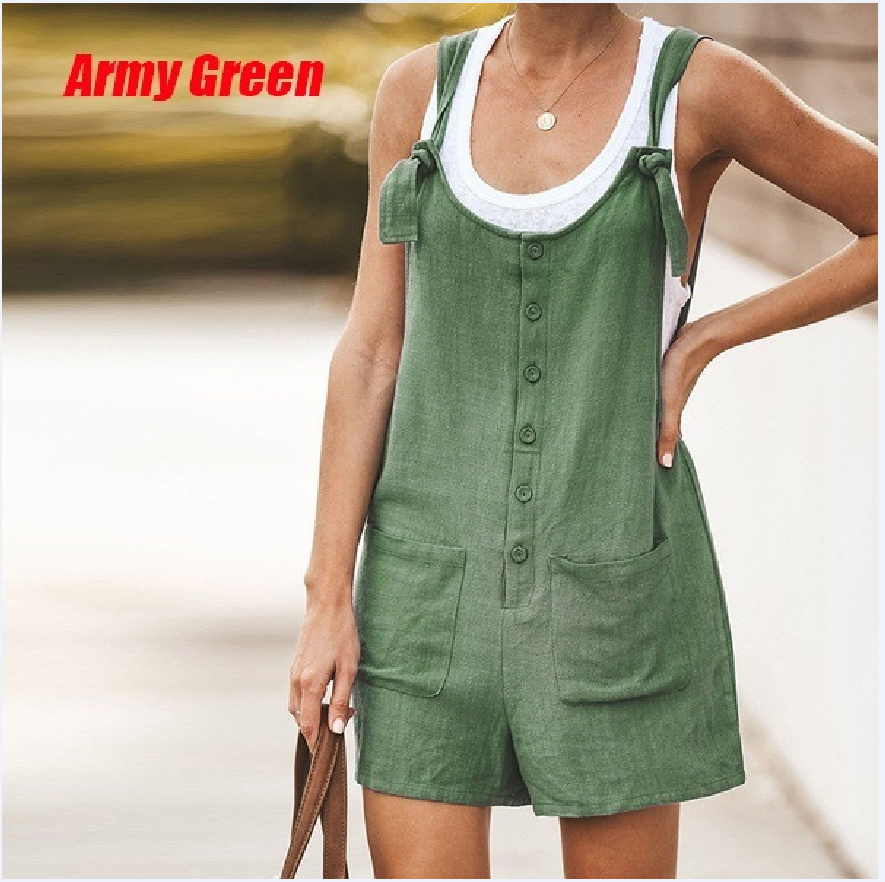 Women's Street Casual Solid Color Shorts Rompers display picture 4