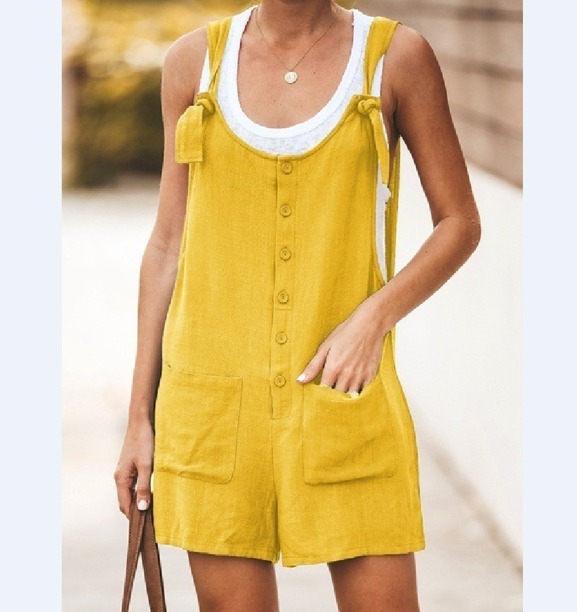 Women's Street Casual Solid Color Shorts Rompers display picture 6