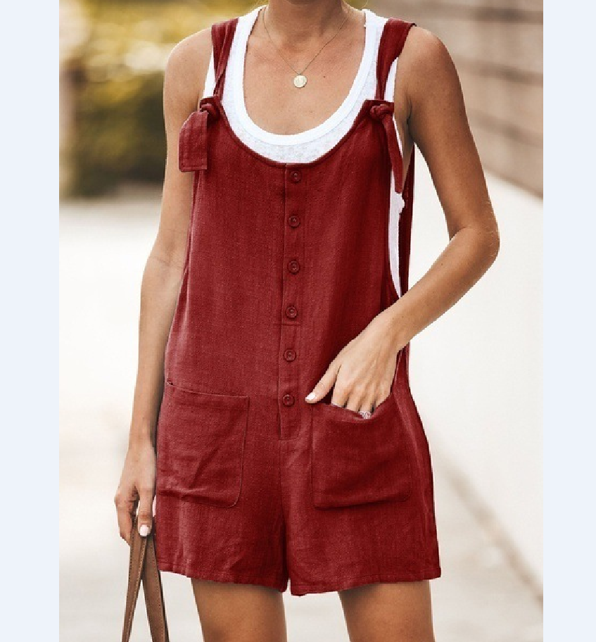 Women's Street Casual Solid Color Shorts Rompers display picture 3