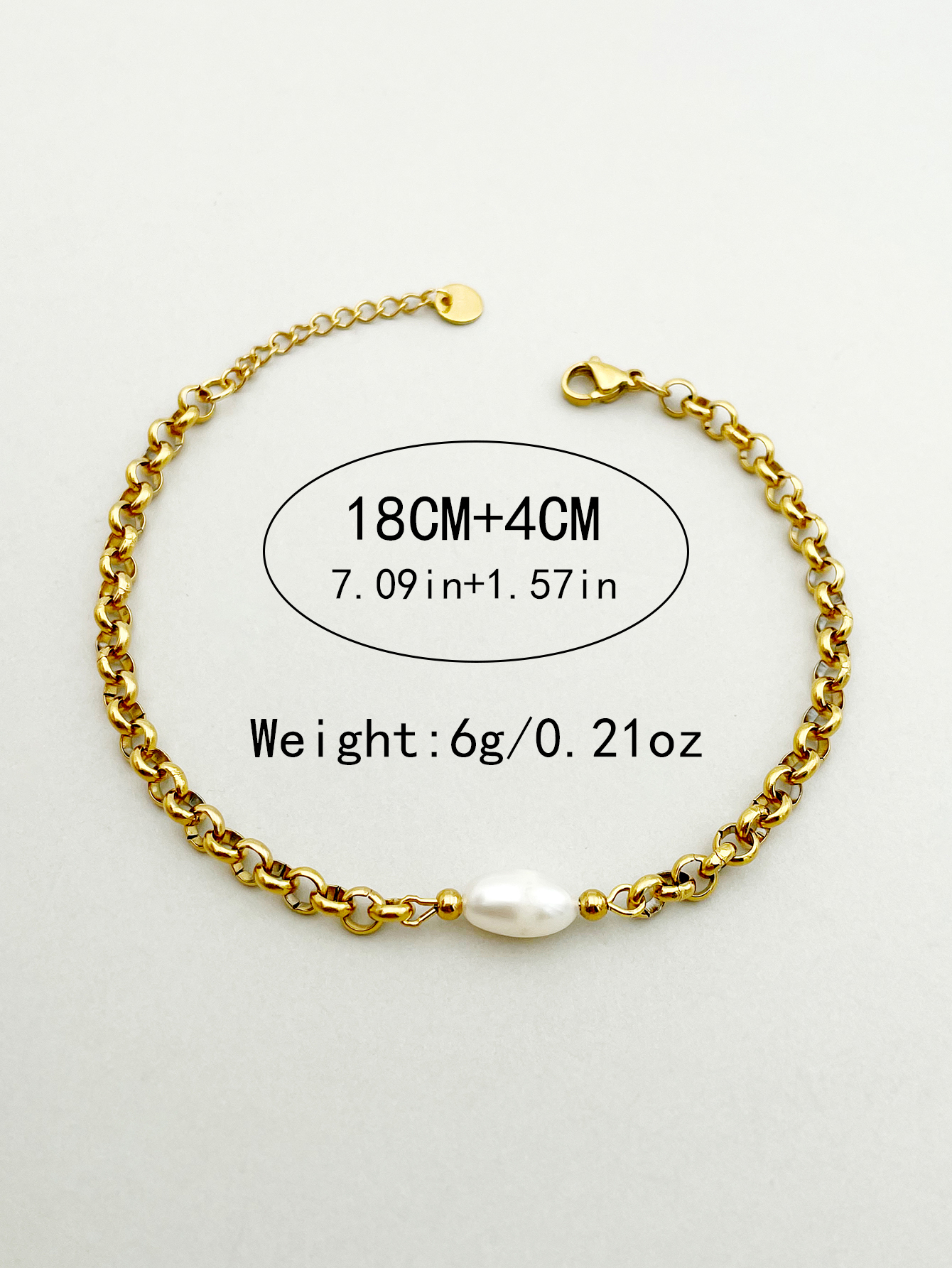 French Style Simple Style Irregular 304 Stainless Steel Freshwater Pearl 14K Gold Plated Bracelets In Bulk display picture 2
