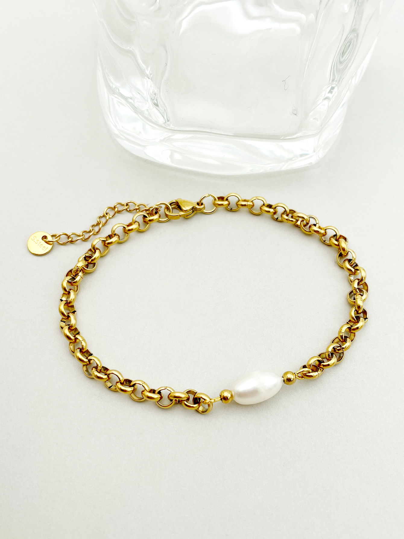 French Style Simple Style Irregular 304 Stainless Steel Freshwater Pearl 14K Gold Plated Bracelets In Bulk display picture 3