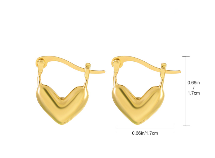 1 Paar Einfacher Stil Klassischer Stil Herzform Überzug Legierung Ohrringe display picture 1