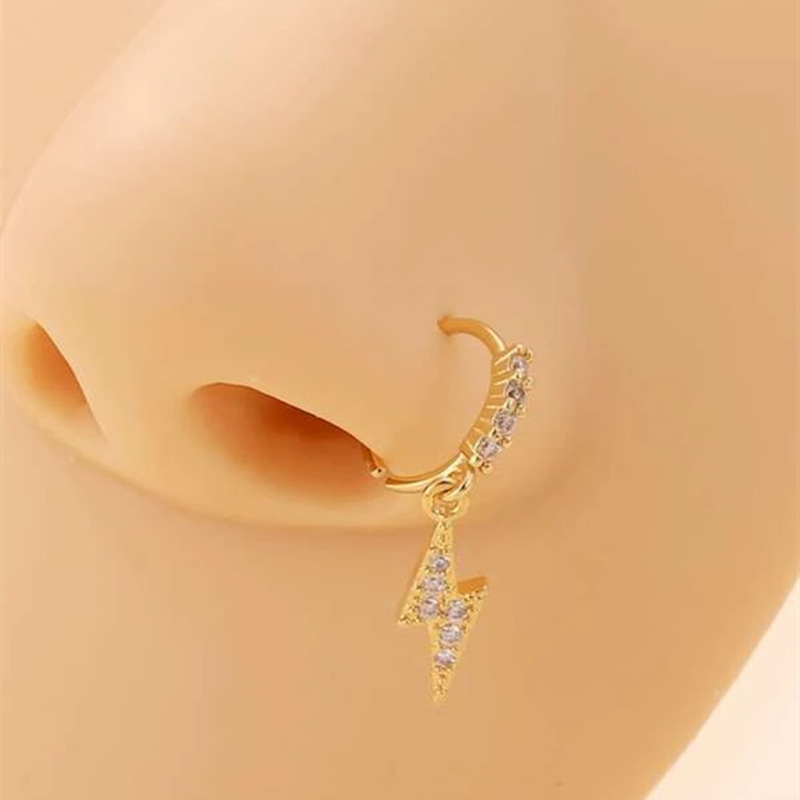 Ig Style Nordic Style Heart Shape Butterfly Stainless Steel Artificial Gemstones Nose Ring In Bulk display picture 4