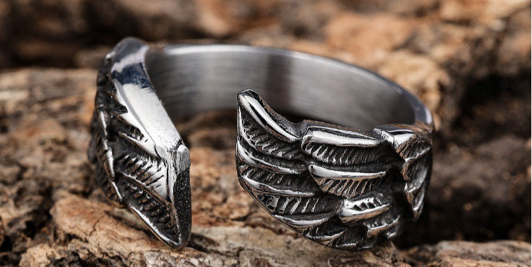 Punk Cool Style Wings 304 Stainless Steel Men'S Open Ring display picture 1