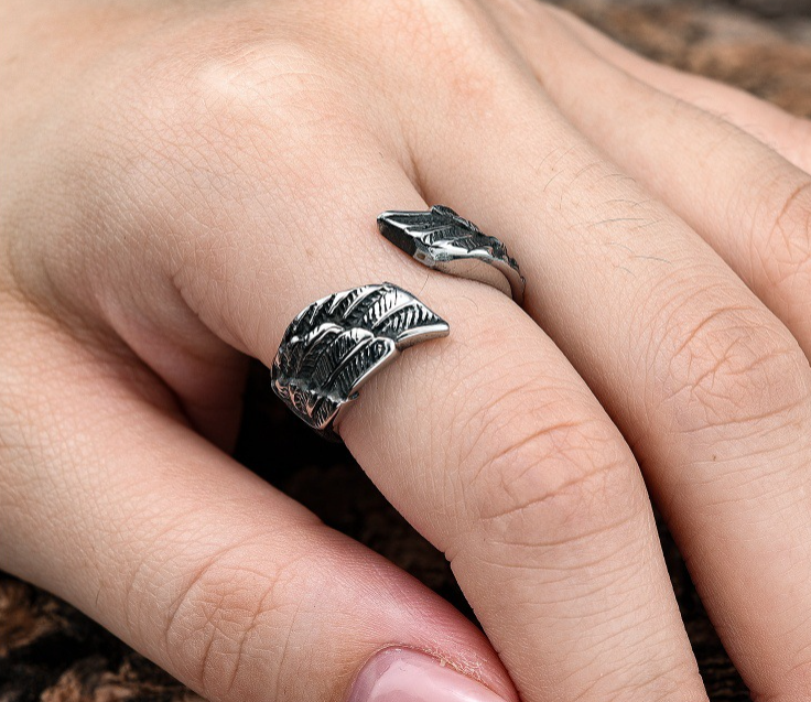 Punk Cool Style Wings 304 Stainless Steel Men'S Open Ring display picture 2
