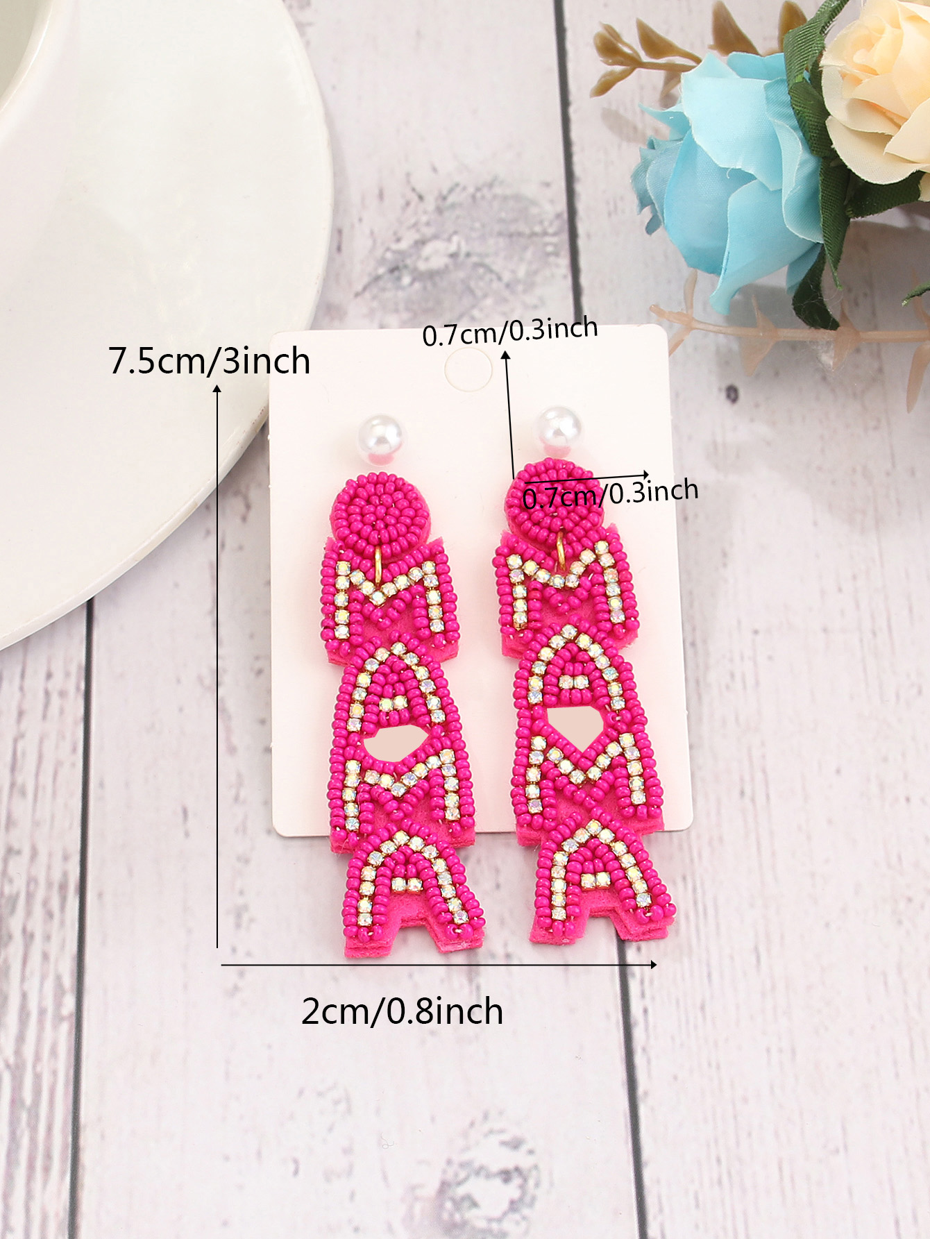 Exaggerated Mama Ethnic Style Geometric Glass Women's Drop Earrings display picture 1
