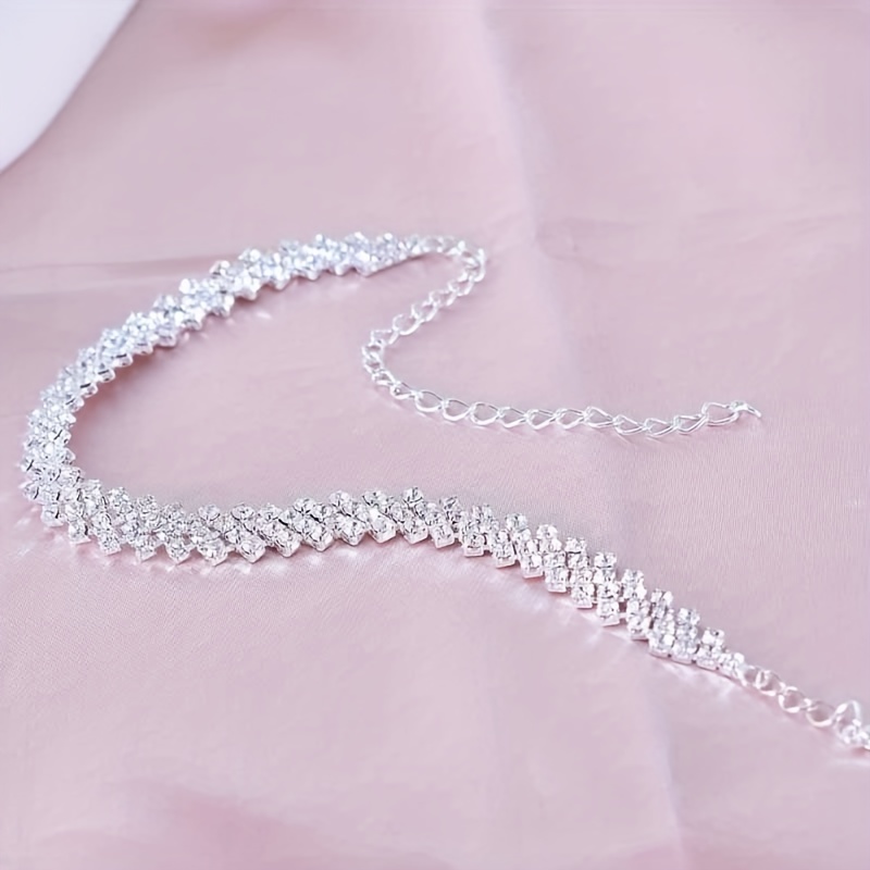 Wholesale Jewelry Beach Solid Color Alloy Rhinestones Silver Plated Anklet display picture 5
