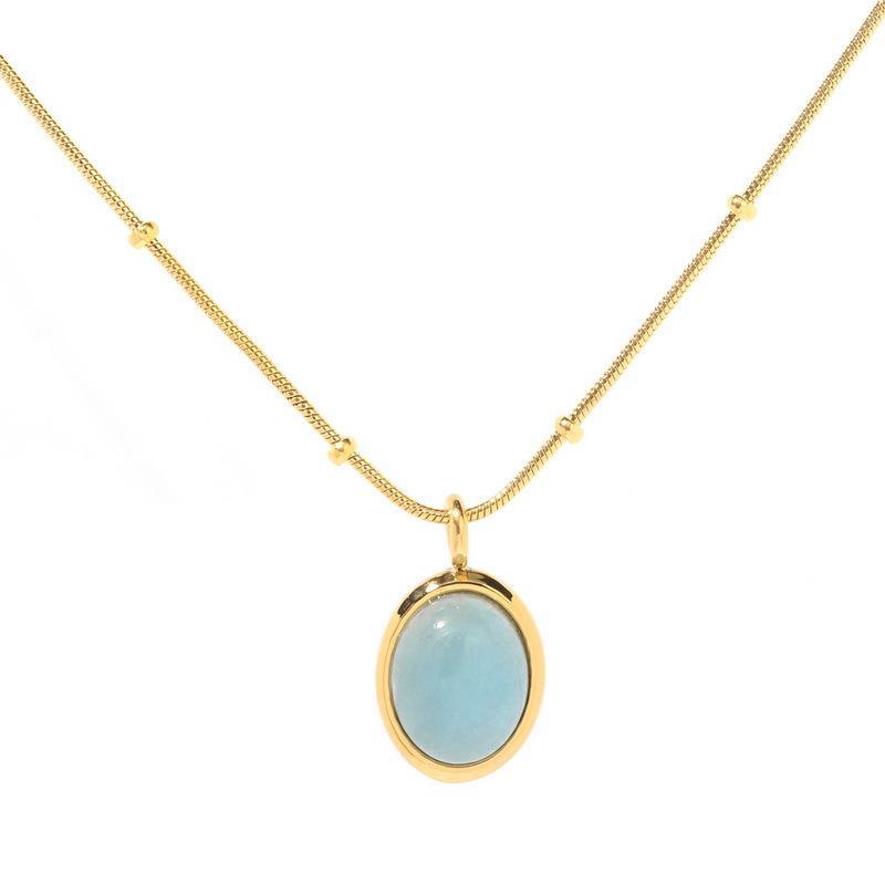 Vintage Style Solid Color Titanium Steel Plating 18k Gold Plated Pendant Necklace display picture 5