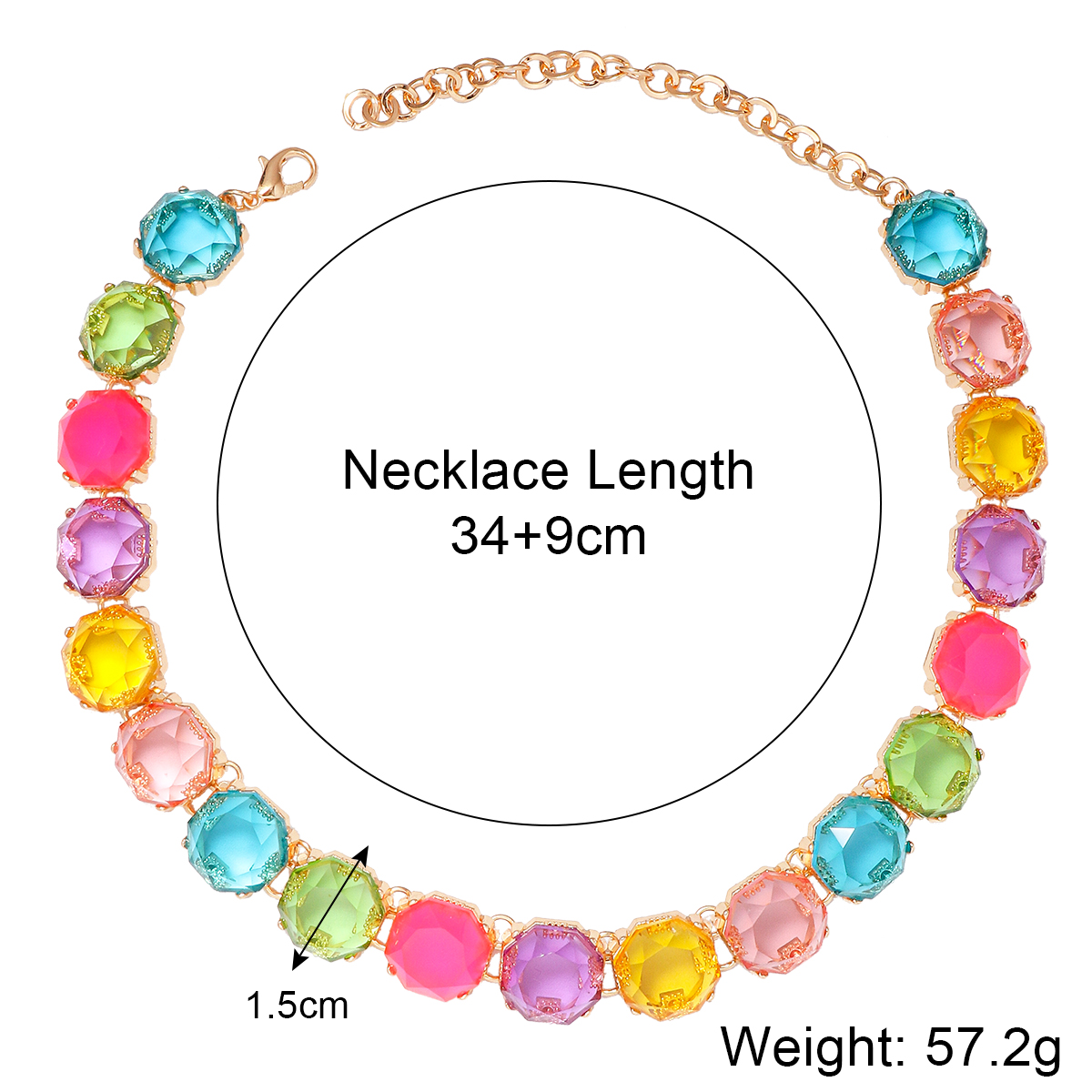 Elegant Round Alloy Three-dimensional Inlay Resin Women's Necklace display picture 1