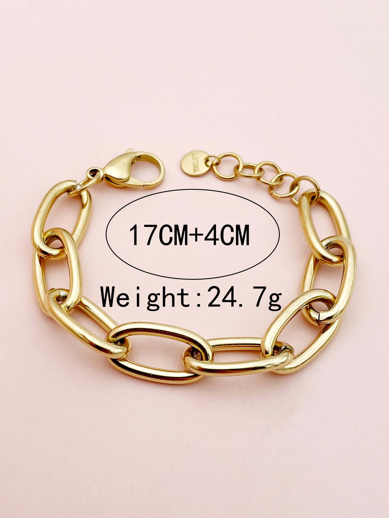 Simple Style Solid Color 304 Stainless Steel 14K Gold Plated Bracelets In Bulk display picture 3