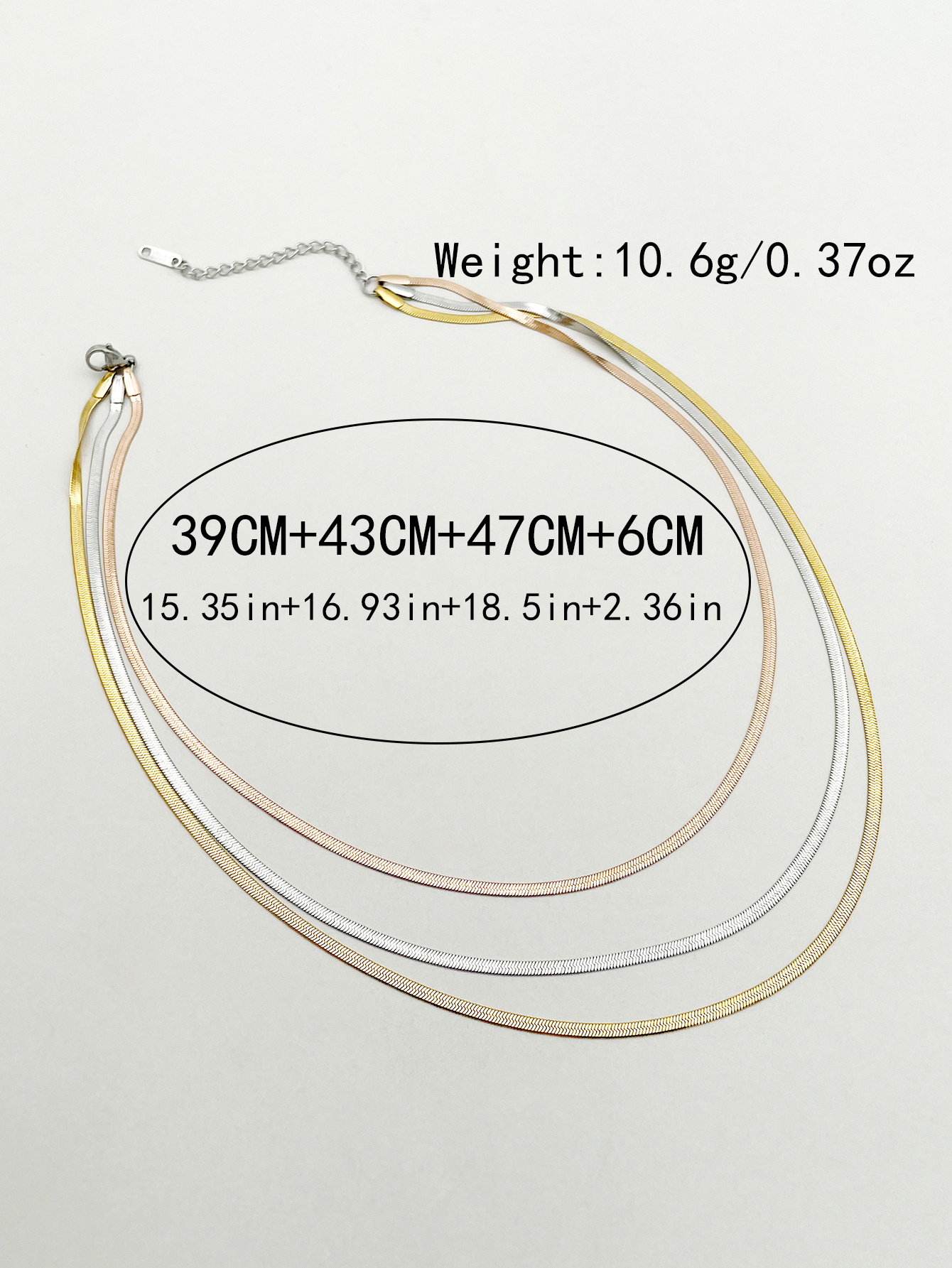 304 Stainless Steel 14K Gold Plated Rose Gold Plated Casual Vacation Classic Style Layered Polishing Plating Solid Color Layered Necklaces display picture 3