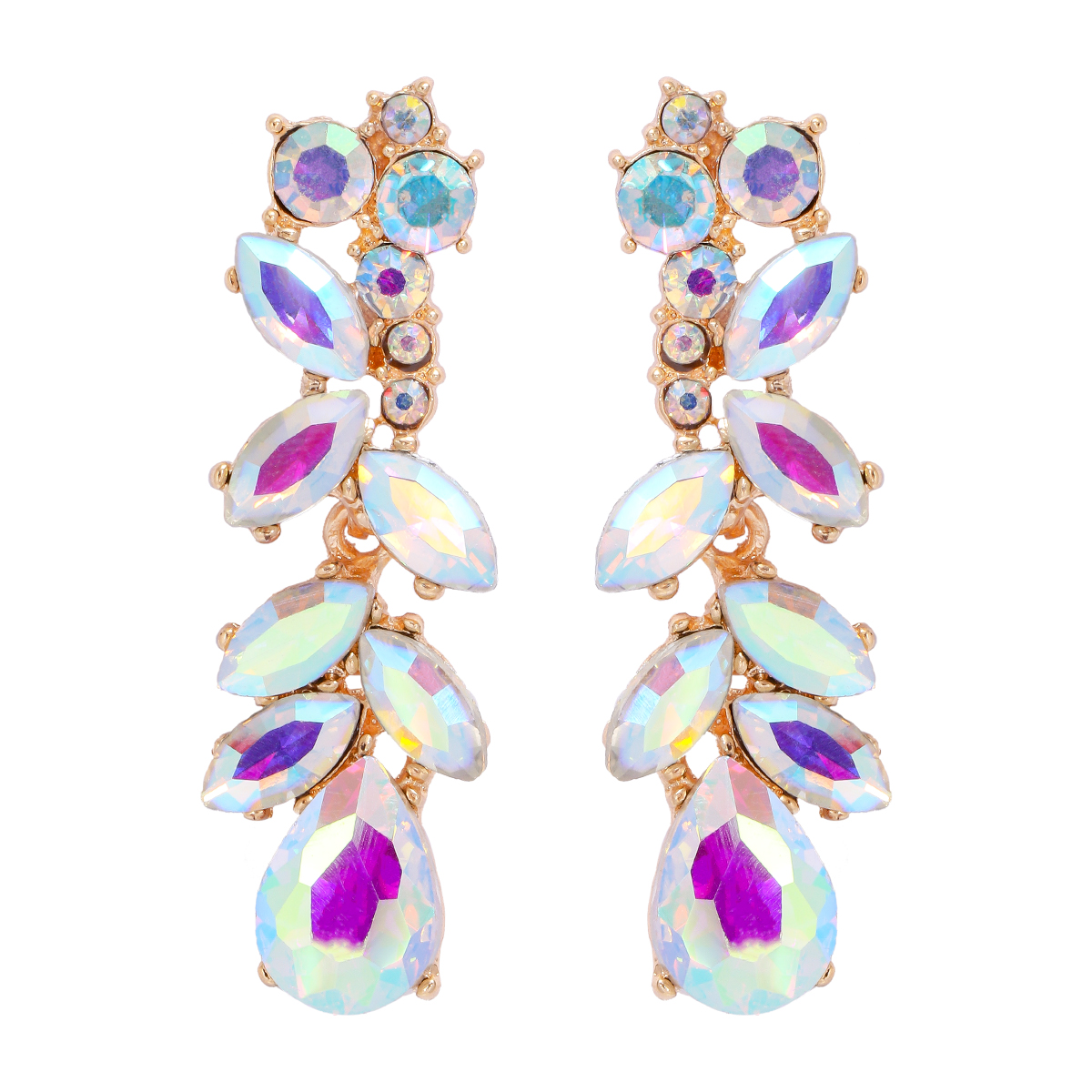 Luxurious Lady Streetwear Leaf Alloy Inlay Glass Stone Women's Drop Earrings display picture 4