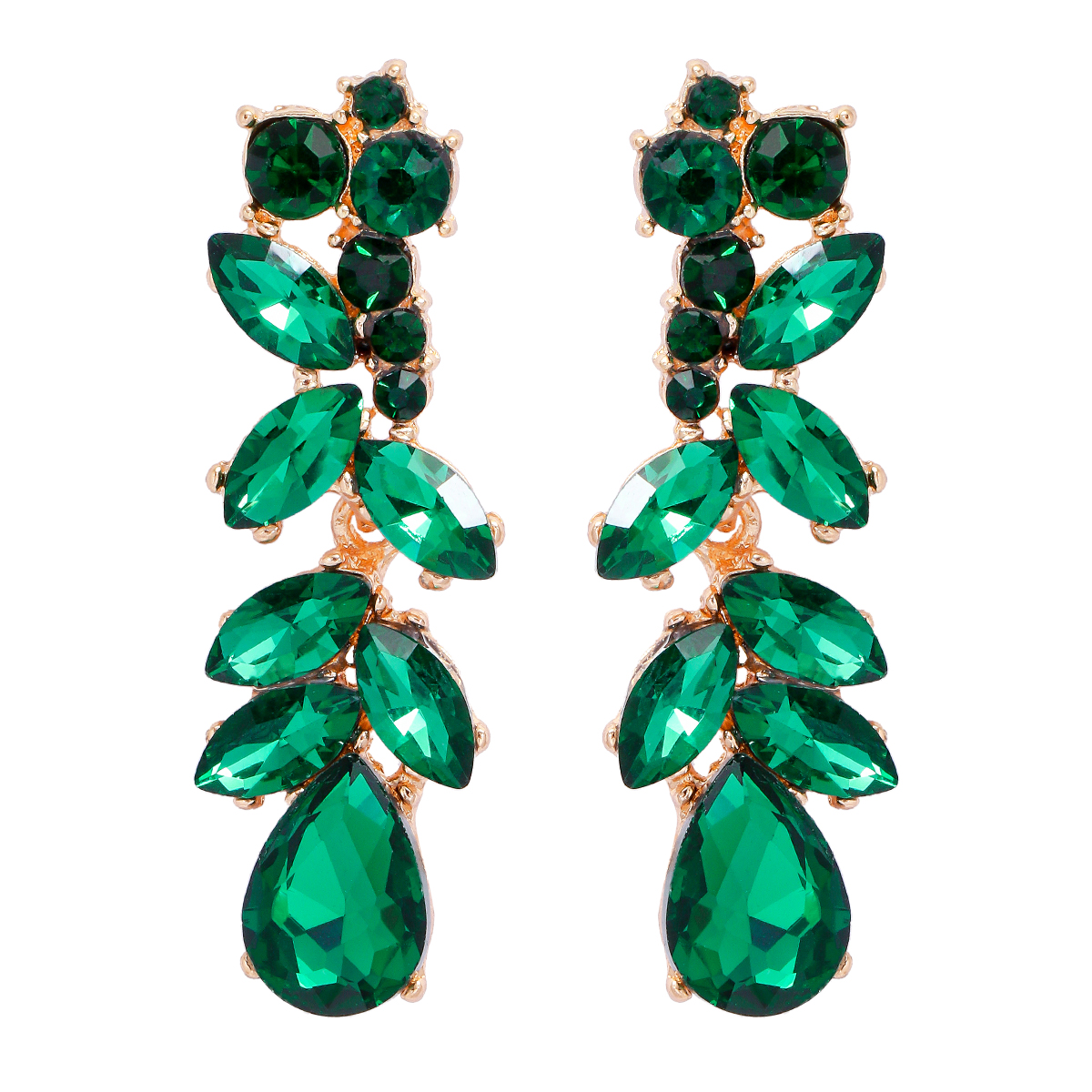 Luxurious Lady Streetwear Leaf Alloy Inlay Glass Stone Women's Drop Earrings display picture 6