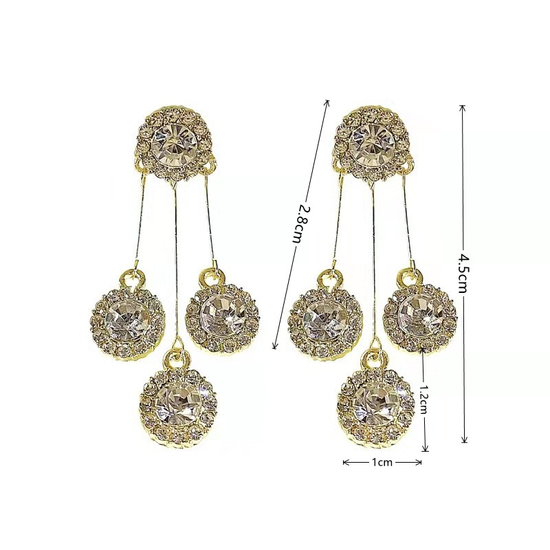 Ig Style Round Tassel Alloy Plating Inlay Rhinestones Gold Plated Silver Plated Women's Drop Earrings display picture 2