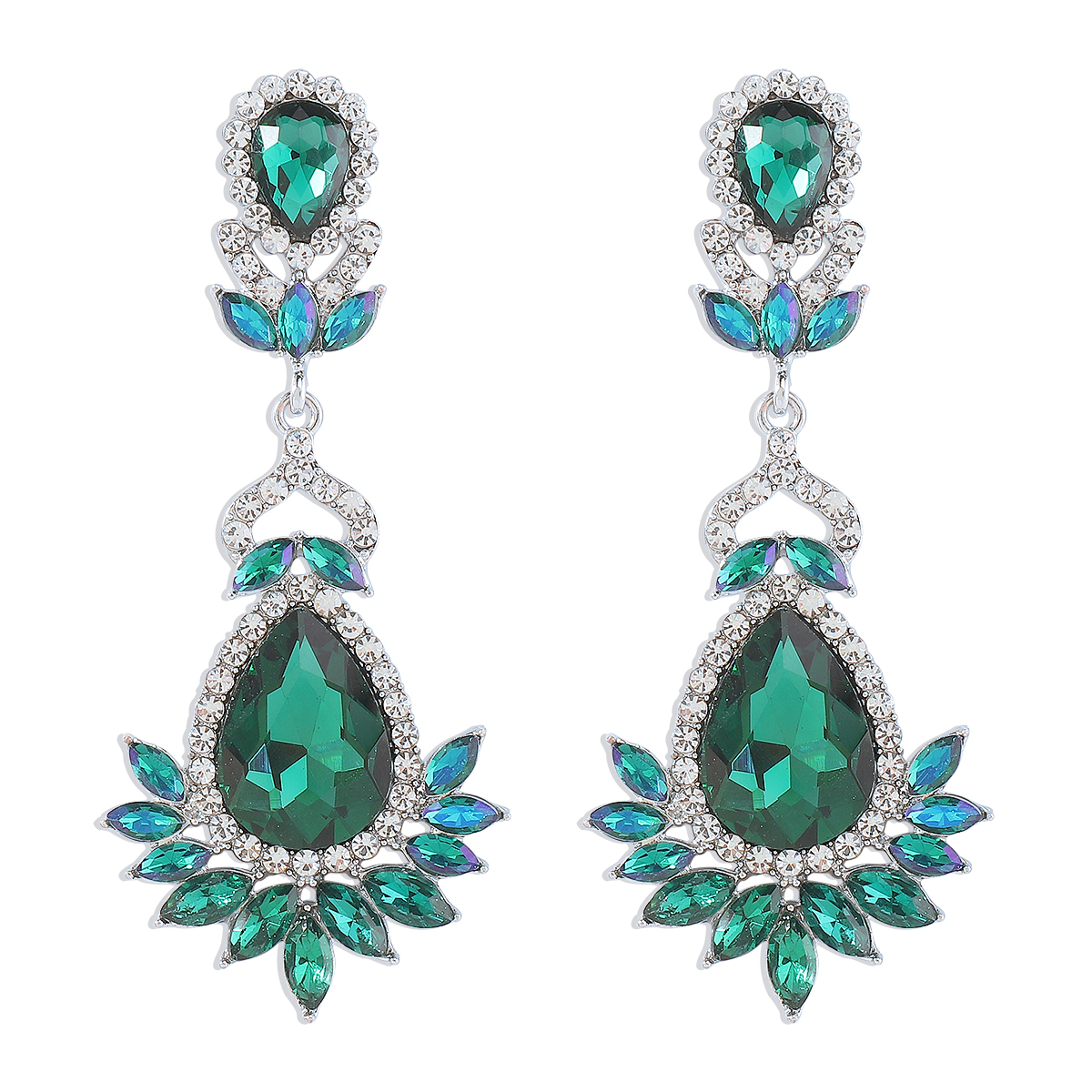 Elegant Vintage Style Shiny Geometric Alloy Inlay Rhinestones Women's Drop Earrings display picture 5