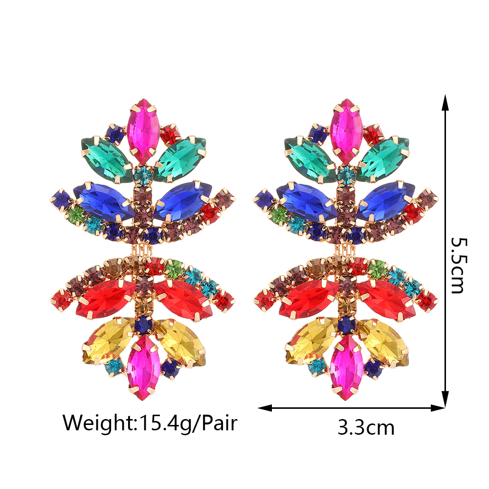 Glam French Style Beach Maple Leaf Copper Alloy Inlay Artificial Gemstones Women's Drop Earrings display picture 1