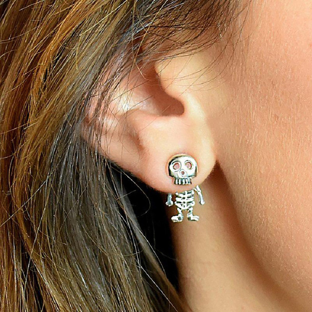 Hip-hop Skeleton Skull Alloy Plating Women's Ear Studs display picture 2