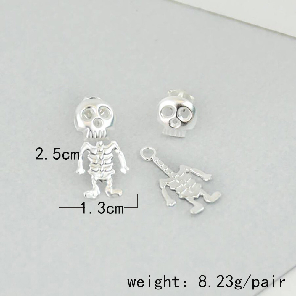 Hip-hop Skeleton Skull Alloy Plating Women's Ear Studs display picture 3