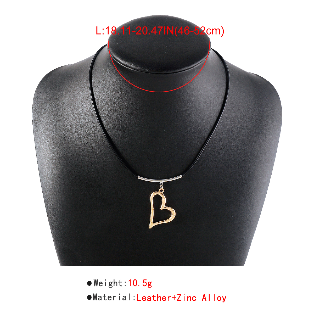 Casual Elegant Vintage Style Heart Shape Alloy Leather Rope Women's Pendant Necklace display picture 12