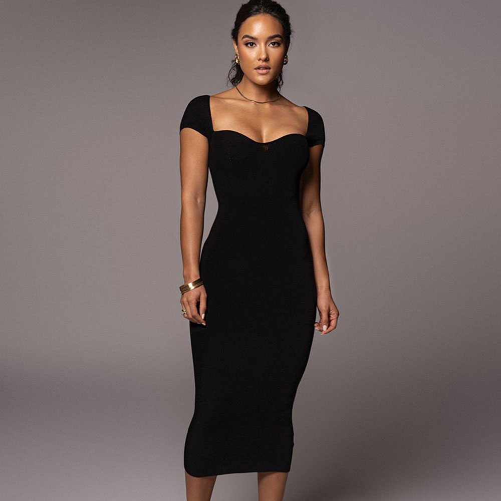 Women's Sheath Dress Basic Sexy Simple Style V Neck Backless Short Sleeve Solid Color Maxi Long Dress Casual Home Daily display picture 5