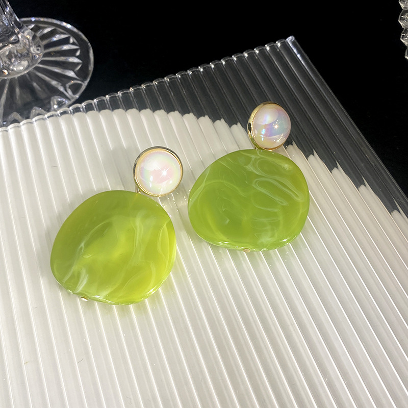 Décontractée Style Coréen Cercle Alliage Incruster Perles Artificielles Femmes Boucles D'oreilles display picture 5