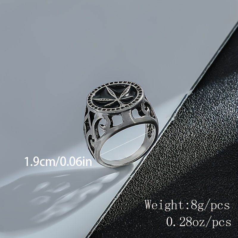 Hip-hop Punk Streetwear Maple Leaf Alloy Silver Plated Men's Rings display picture 2