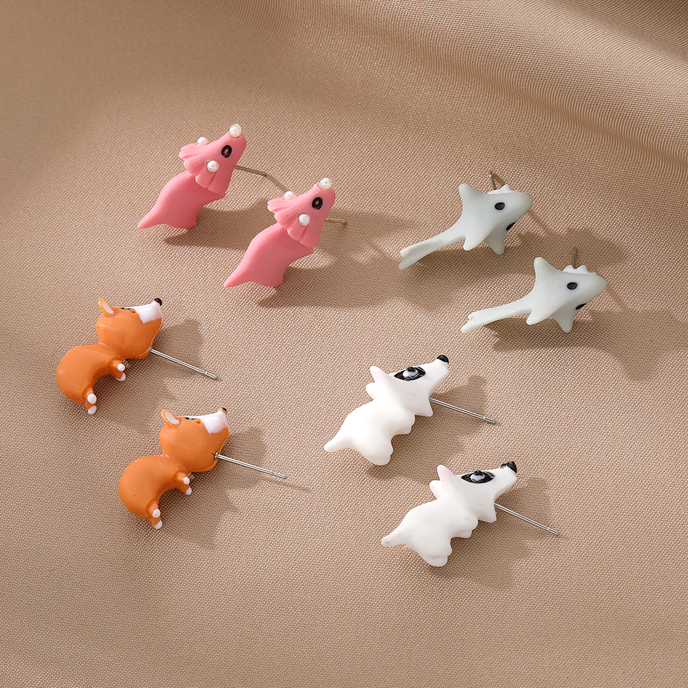 Casual Cute Simple Style Dinosaur Resin Women's Ear Studs display picture 5