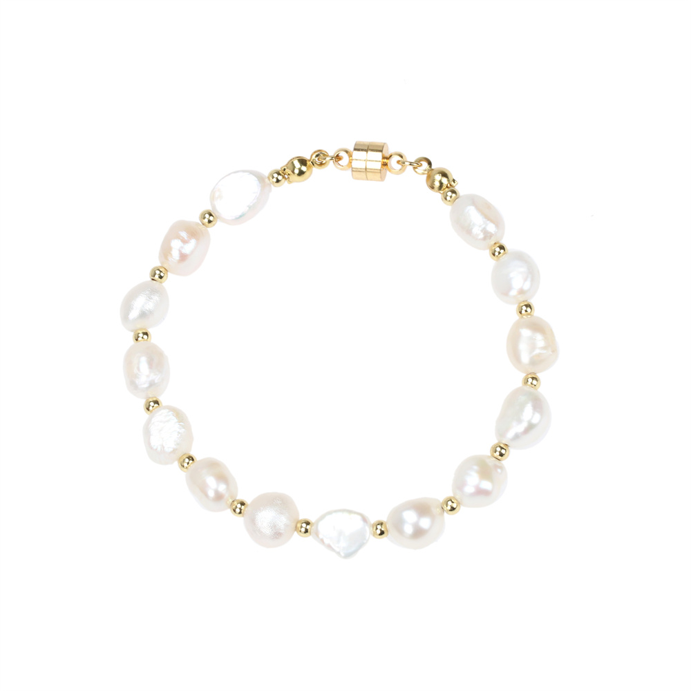 Simple Style Irregular Freshwater Pearl Plating 18k Gold Plated Bracelets display picture 2