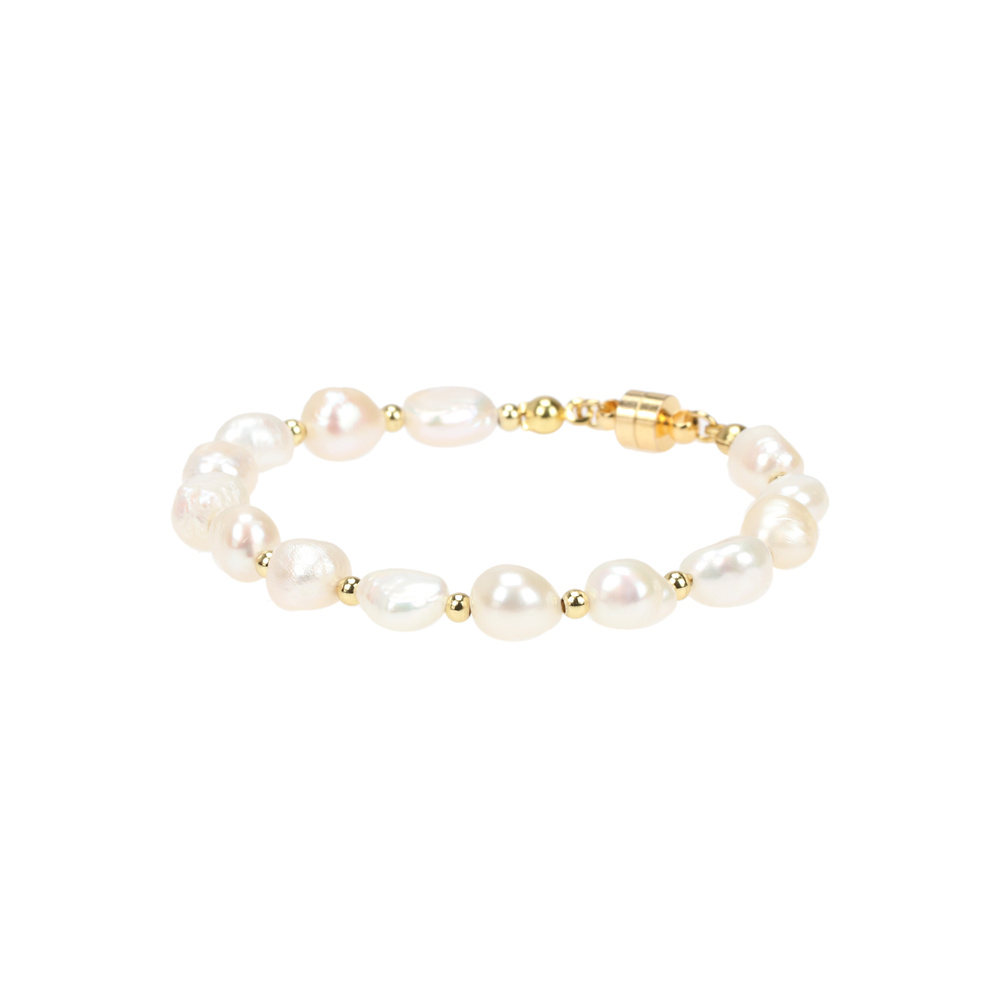 Simple Style Irregular Freshwater Pearl Plating 18k Gold Plated Bracelets display picture 3