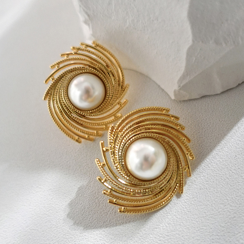 Style Coréen Cercle Alliage Placage Incruster Perles Artificielles Femmes Boucles D'oreilles display picture 1