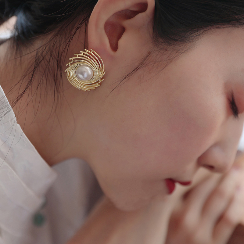 Style Coréen Cercle Alliage Placage Incruster Perles Artificielles Femmes Boucles D'oreilles display picture 5