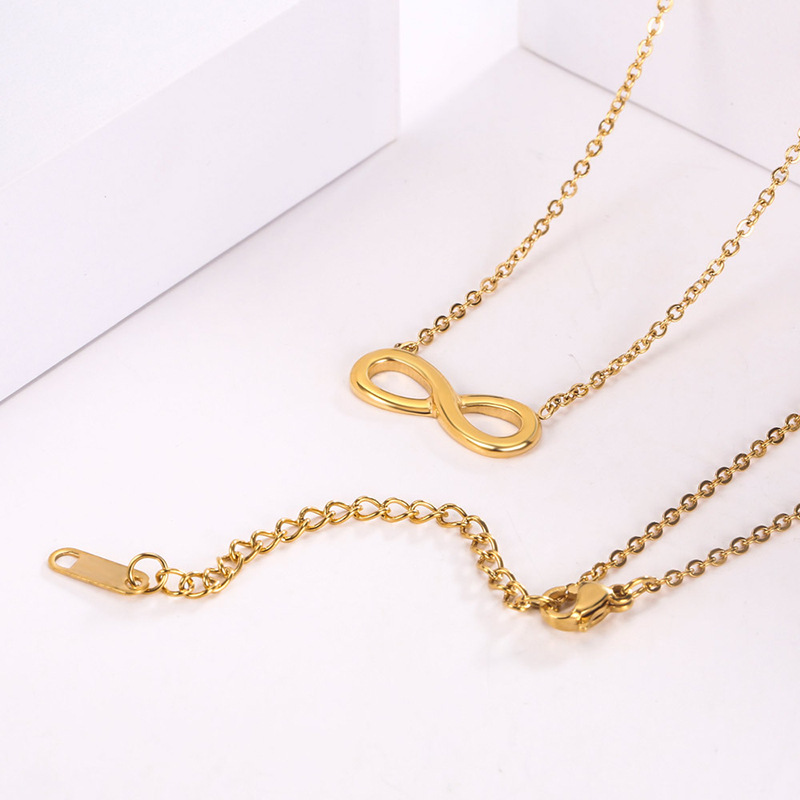 Acier Inoxydable 304 Plaqué Or 18K Style Simple Placage Infini Collier display picture 2