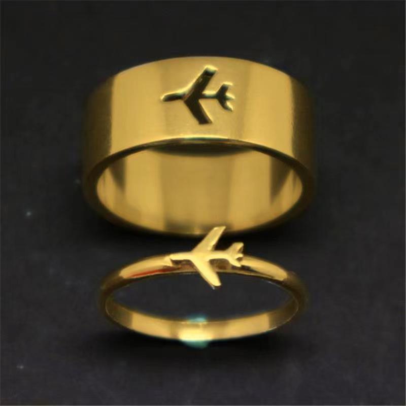 IG Style Novelty Dinosaur Lightning Airplane Iron Plating Unisex Open Ring display picture 9