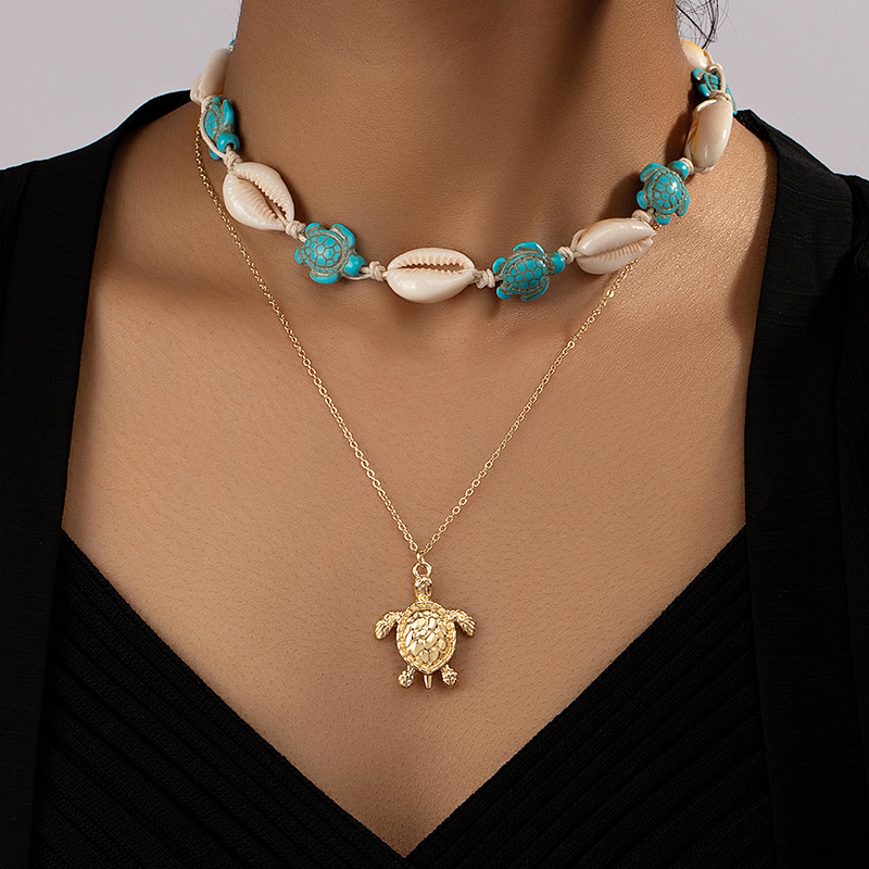 Beach Tropical Korean Style Tortoise Starfish Shell Alloy Plating Women's Pendant Necklace display picture 7