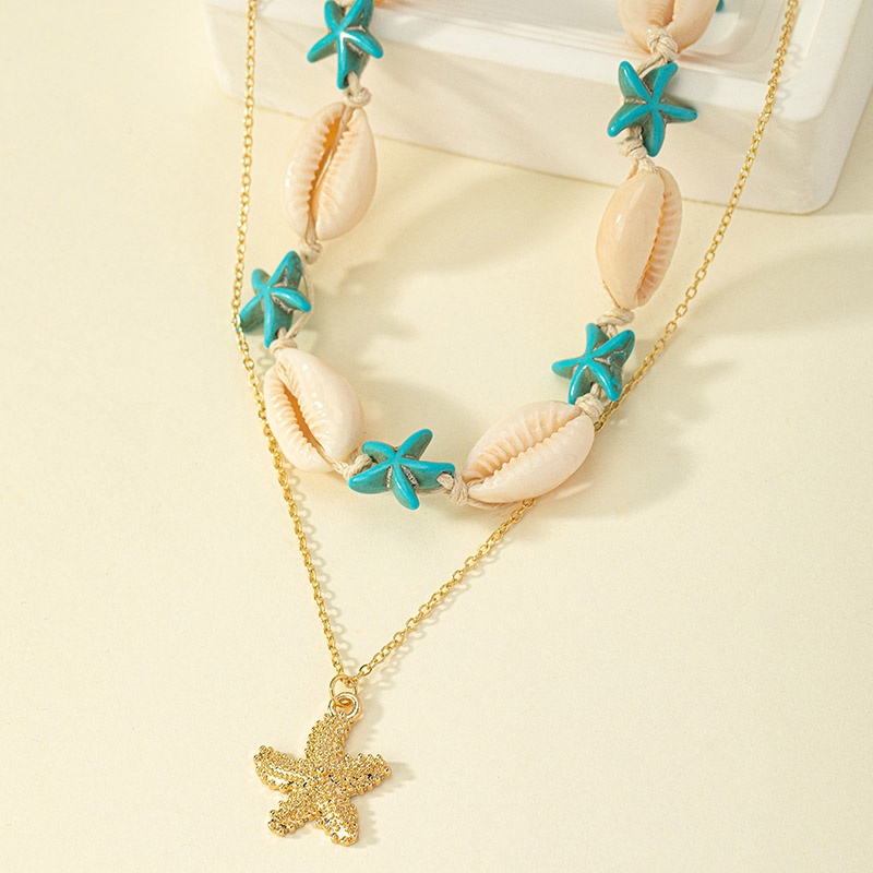 Beach Tropical Korean Style Tortoise Starfish Shell Alloy Plating Women's Pendant Necklace display picture 3
