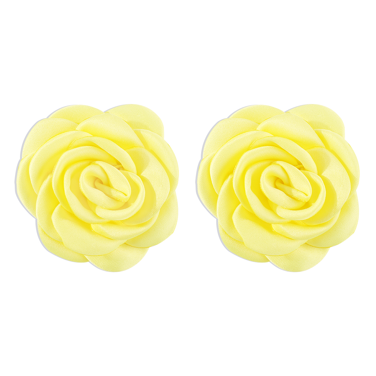 1 Pair Elegant Cute Vintage Style Flower Handmade Cloth Iron Fabric Ear Studs display picture 18
