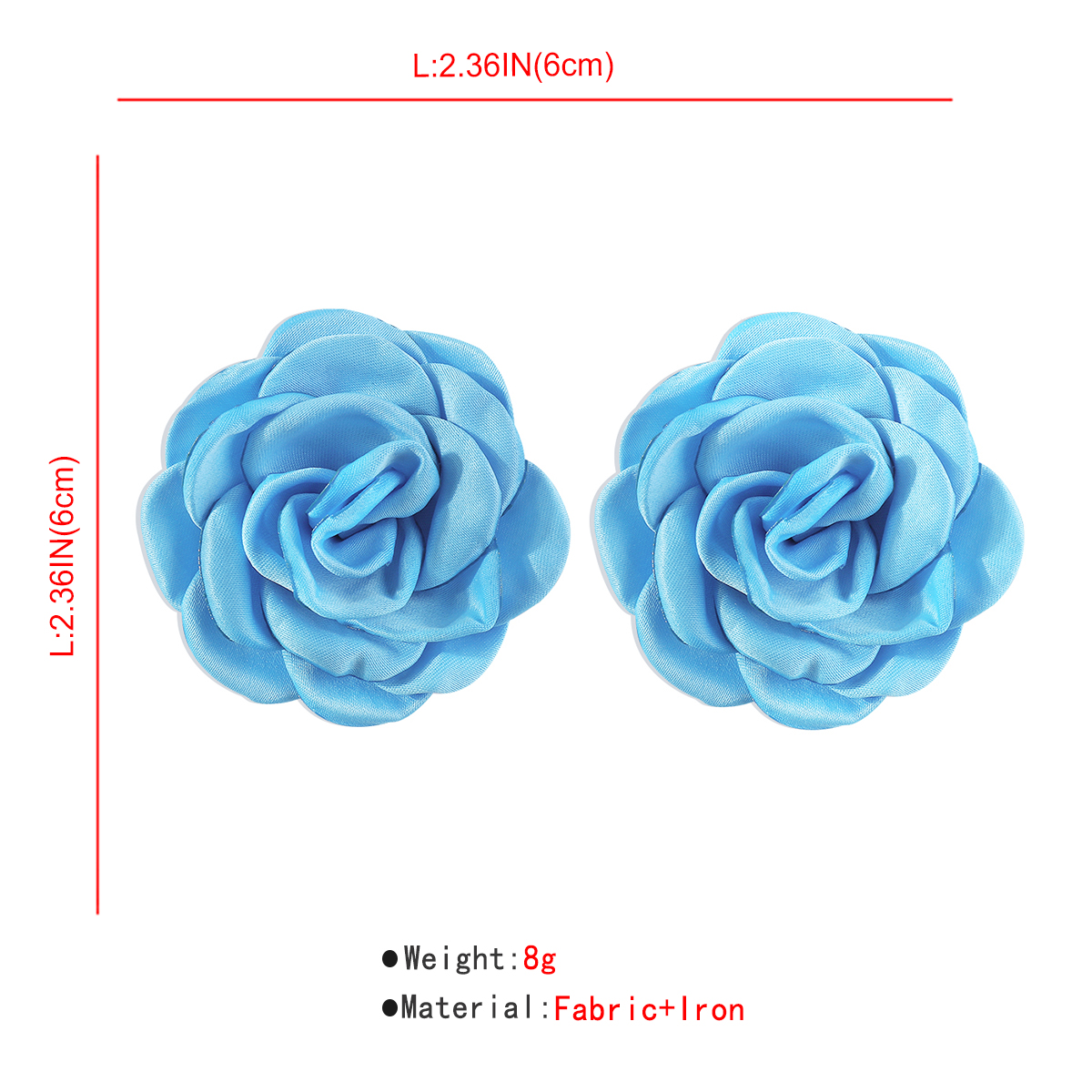 1 Pair Elegant Cute Vintage Style Flower Handmade Cloth Iron Fabric Ear Studs display picture 30