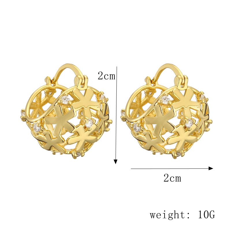 1 Pair Streetwear Geometric Plating Inlay Copper Zircon Gold Plated Hoop Earrings Drop Earrings Ear Studs display picture 4