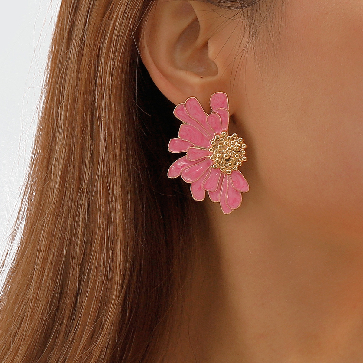 Elegant Vintage Style Sweet Flower Alloy Enamel Women's Ear Studs display picture 31