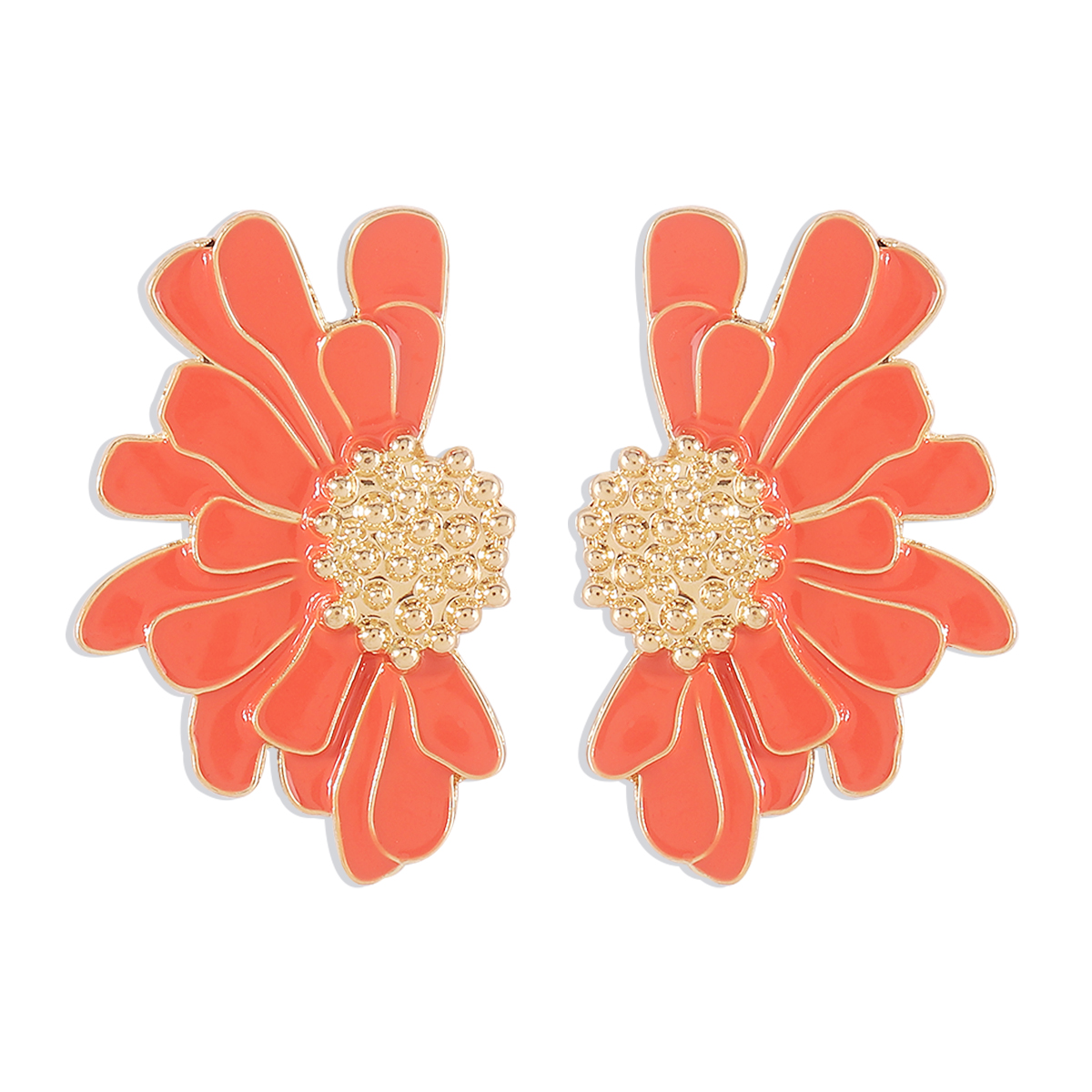 Elegant Vintage Style Sweet Flower Alloy Enamel Women's Ear Studs display picture 2