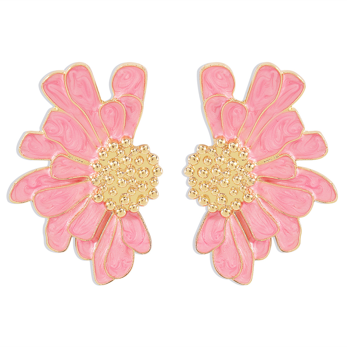 Elegant Vintage Style Sweet Flower Alloy Enamel Women's Ear Studs display picture 18