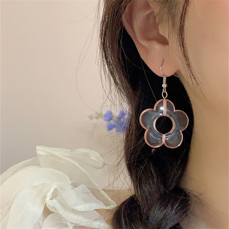 Vacation Flower Arylic Alloy Women's Drop Earrings Ear Clips display picture 11