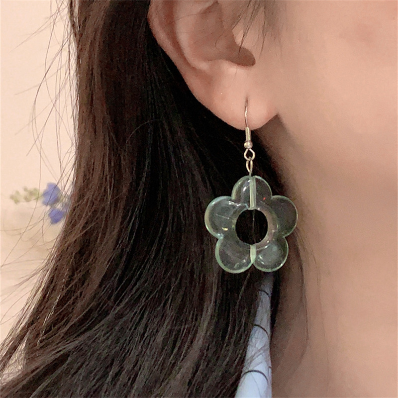 Vacation Flower Arylic Alloy Women's Drop Earrings Ear Clips display picture 12