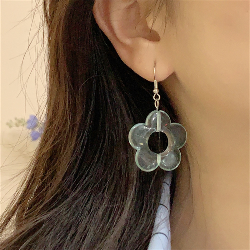 Vacation Flower Arylic Alloy Women's Drop Earrings Ear Clips display picture 14